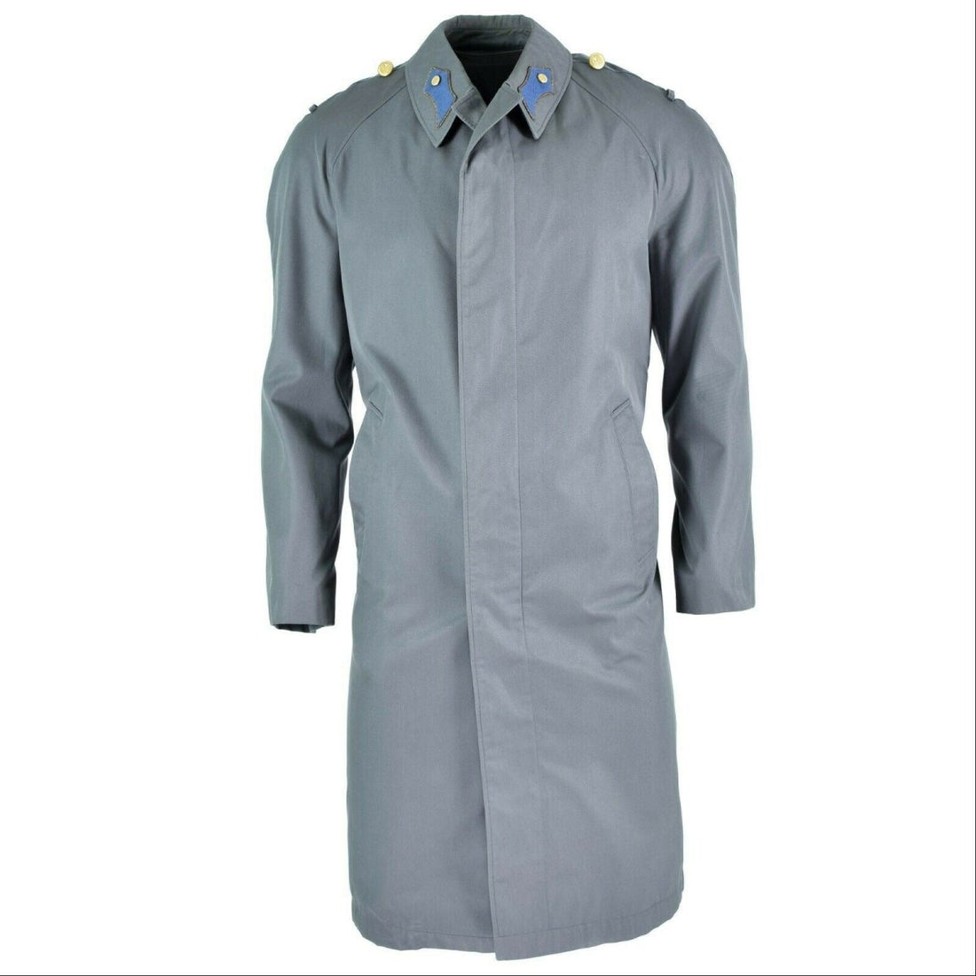Genuine Austrian army coat trenchcoat military issue long grey jacket