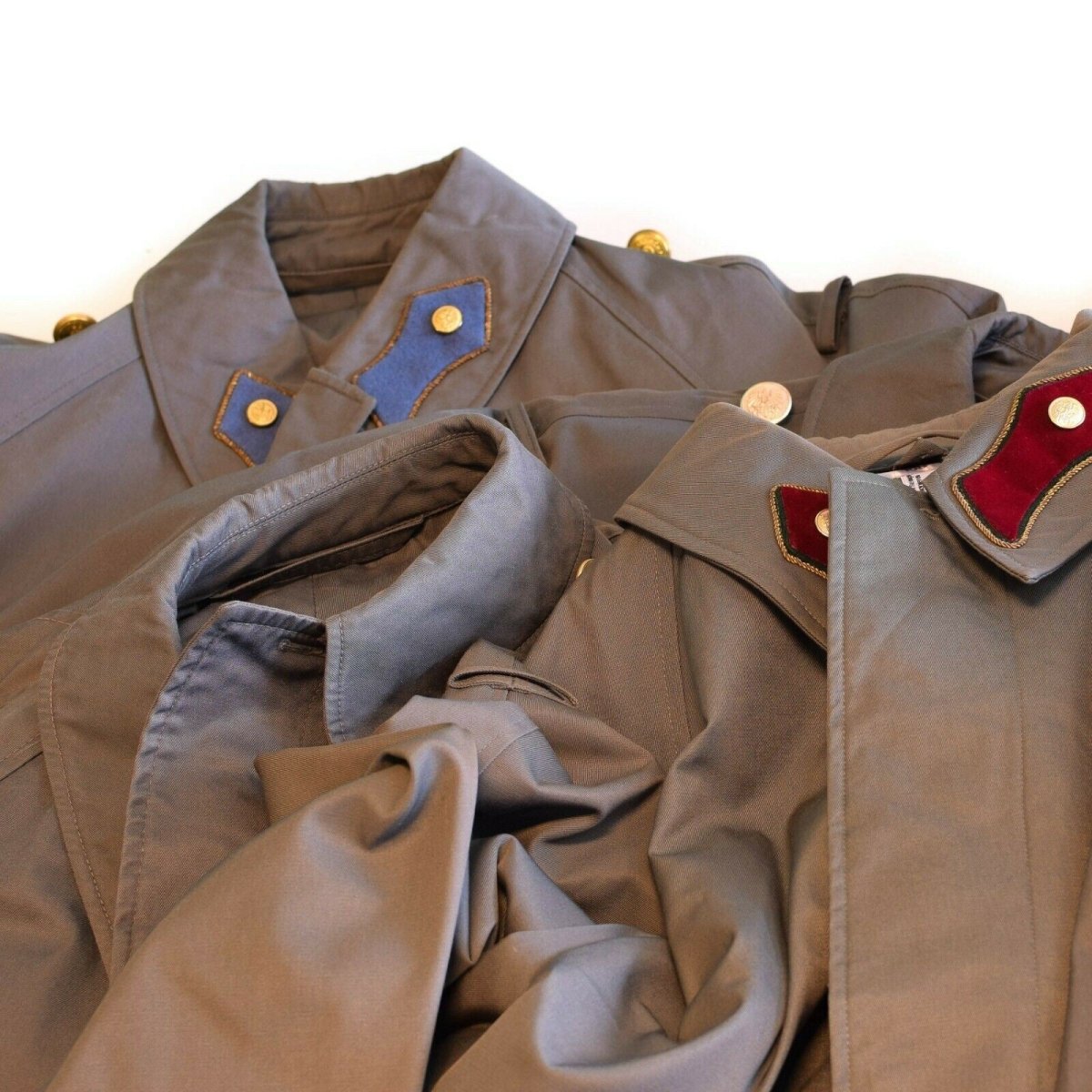 Genuine Austrian army coat trenchcoat military issue long grey jacket
