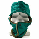 original austrian military winter cap with neck flap in bright green color