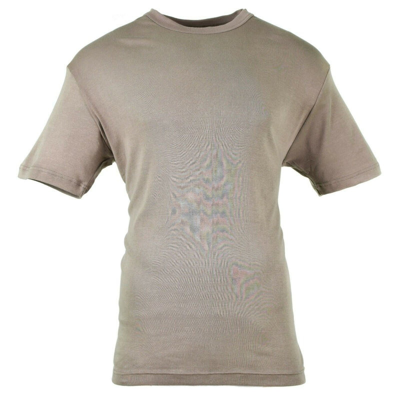 Genuine Austrian army short sleeve cotton T-shirt in khaki, lightweight and breathable military issue shirt new.