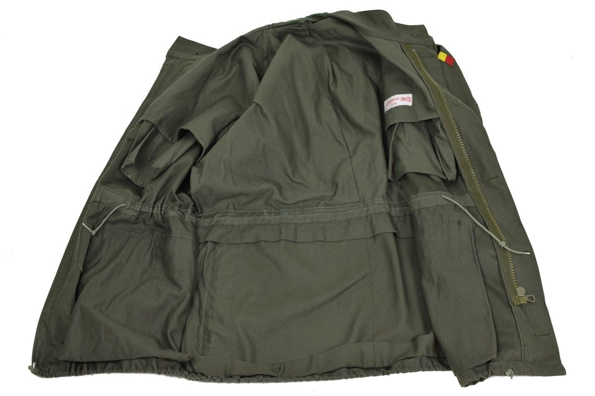 Genuine Belgian army field jacket M64 military cotton waterproof parka Olive NEW