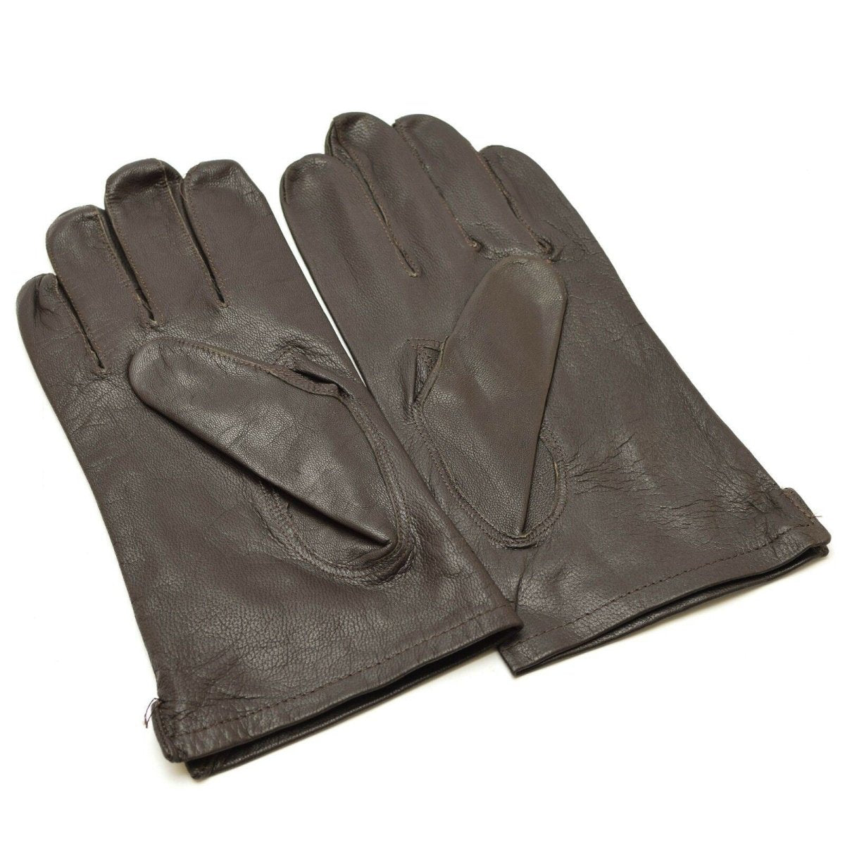 Genuine Belgian army  gloves leather black brown military full finger surplus