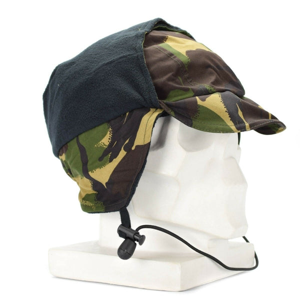 British Army Genuine DPM camo waterproof Gore-Tex cap with cold weather lining and adjustable chin strap.