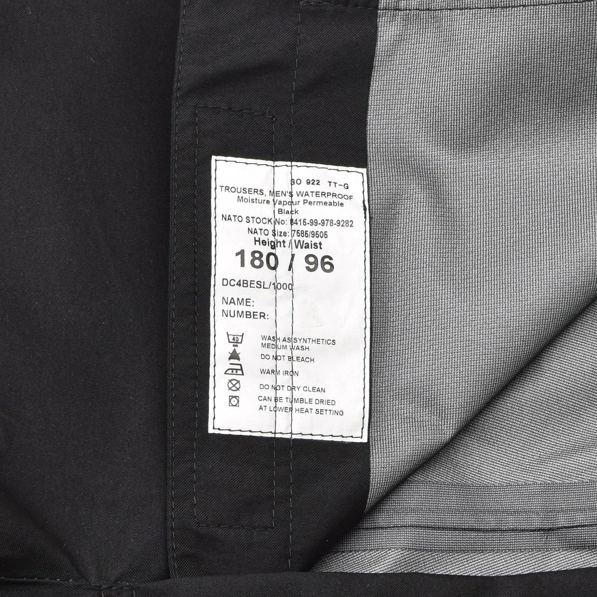 Genuine British Metropolitan police trousers waterproof outdoor rain pants black