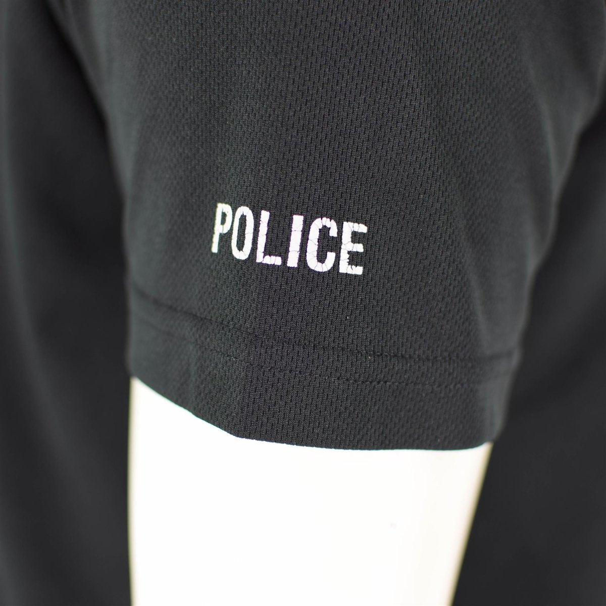 Genuine British police t-shirt black breathable functional front zip guard shirt