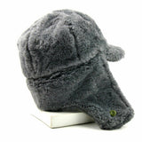 Genuine Czech army winter cap Ushanka grey fur warm hat CZ military isignia