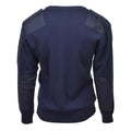 Genuine Dutch army Pullover V-neck blue rib knit military surplus sweater jumper