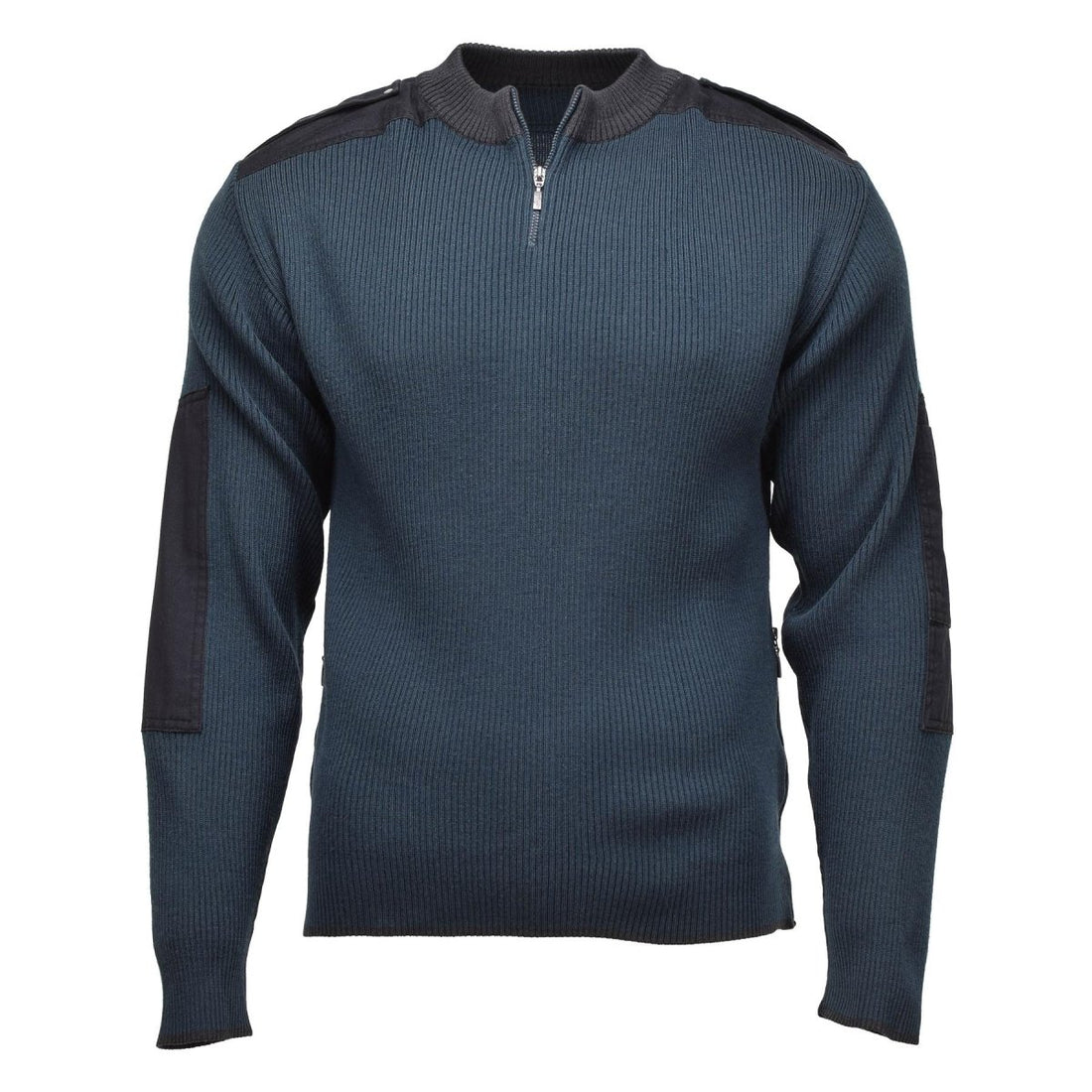 Genuine Dutch Military surplus Troyer pullover warm quarter zip blue sweater