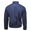 Back view of dark blue French Military Police sports jacket with elastic waist and long sleeves