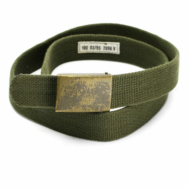 Genuine German army military belt canvas pants trousers combat issue w buckle