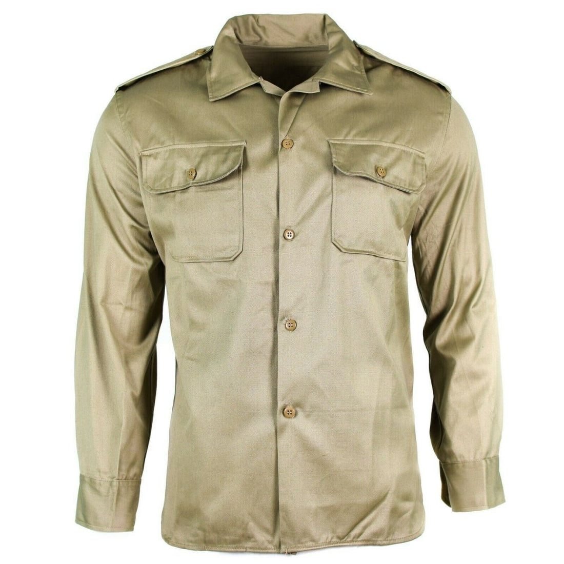 Genuine Greek army shirt fatigue dead stock chino khaki military jacket NEW