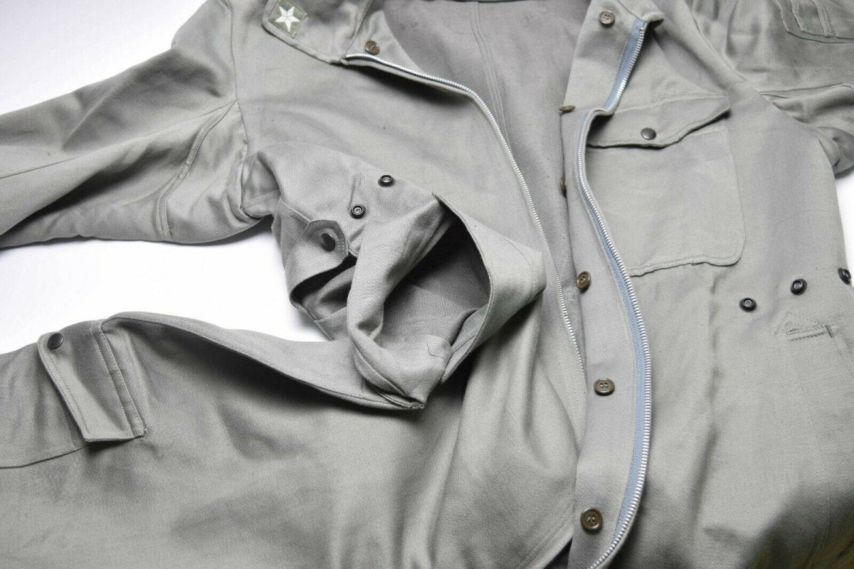 Genuine Italian army coverall suit military grey overall jumpsuit zip-front NEW