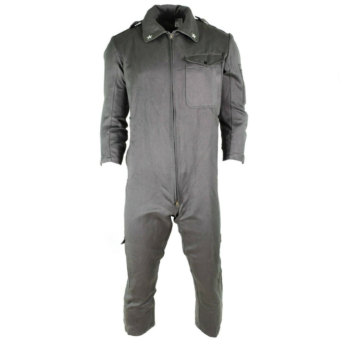 Genuine Italian army coverall suit military grey overall jumpsuit zip-front NEW