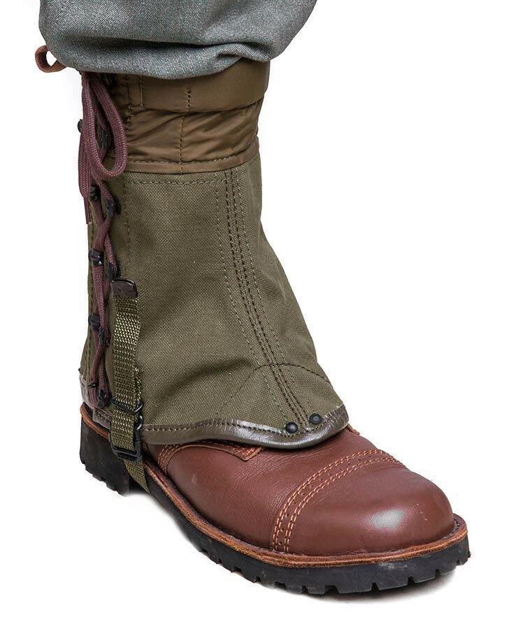 Genuine italian army Gaiters canvas OD olive hiking military surplus M70 combat