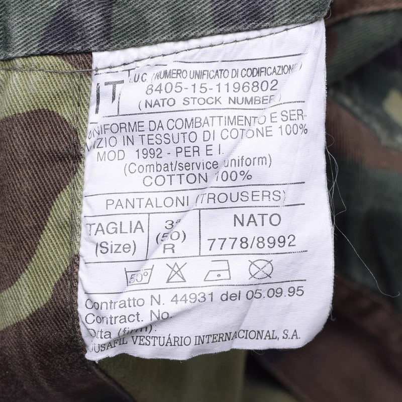 Genuine Italian army pants NATO combat cotton woodland Camouflage field trousers - GoMilitar