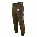 Vintage genuine Italian Army training tracksuit pants in olive green with side stripes and elastic cuffs.