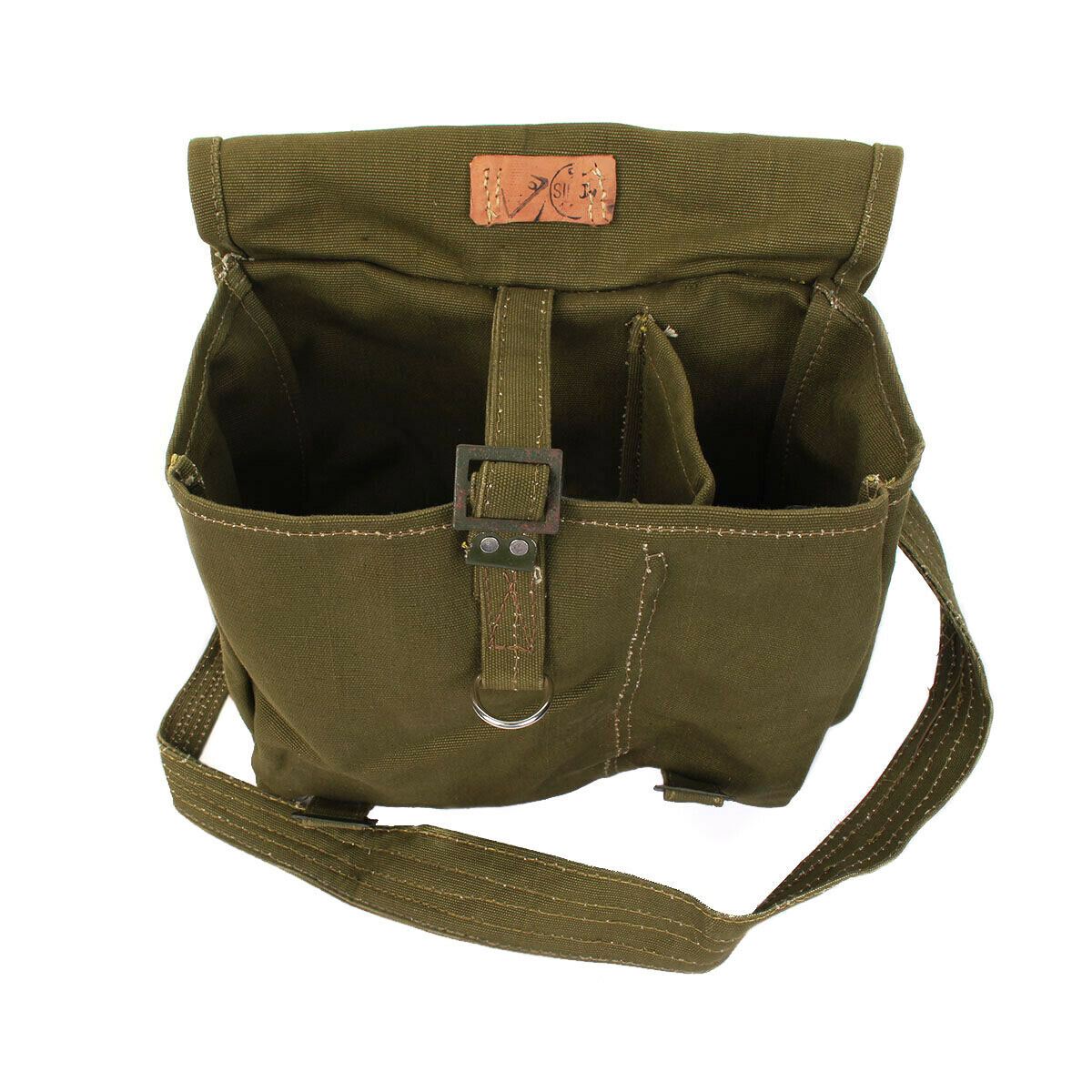 Genuine Romanian army bread bag military surplus Olive canvas haversack surplus