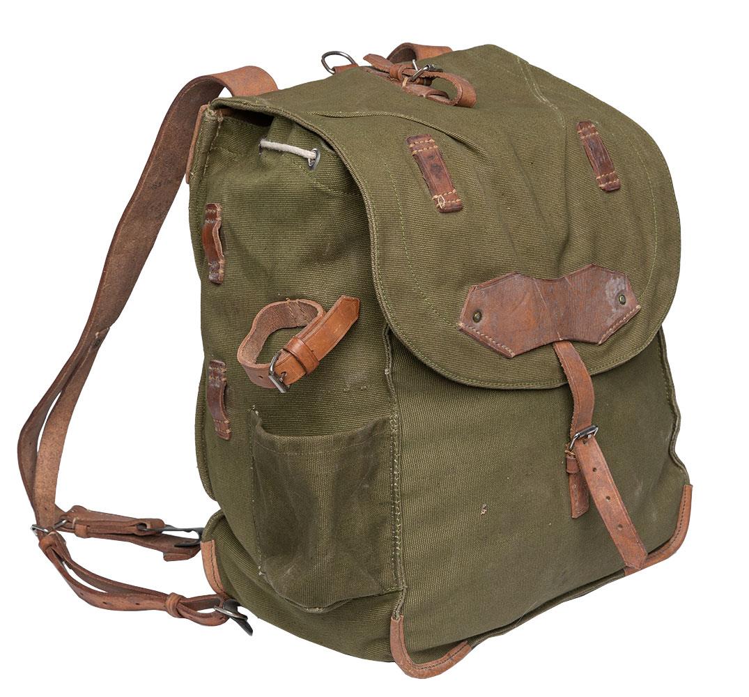 Genuine Romanian army rucksack bag military surplus OD shoulder strap canvas