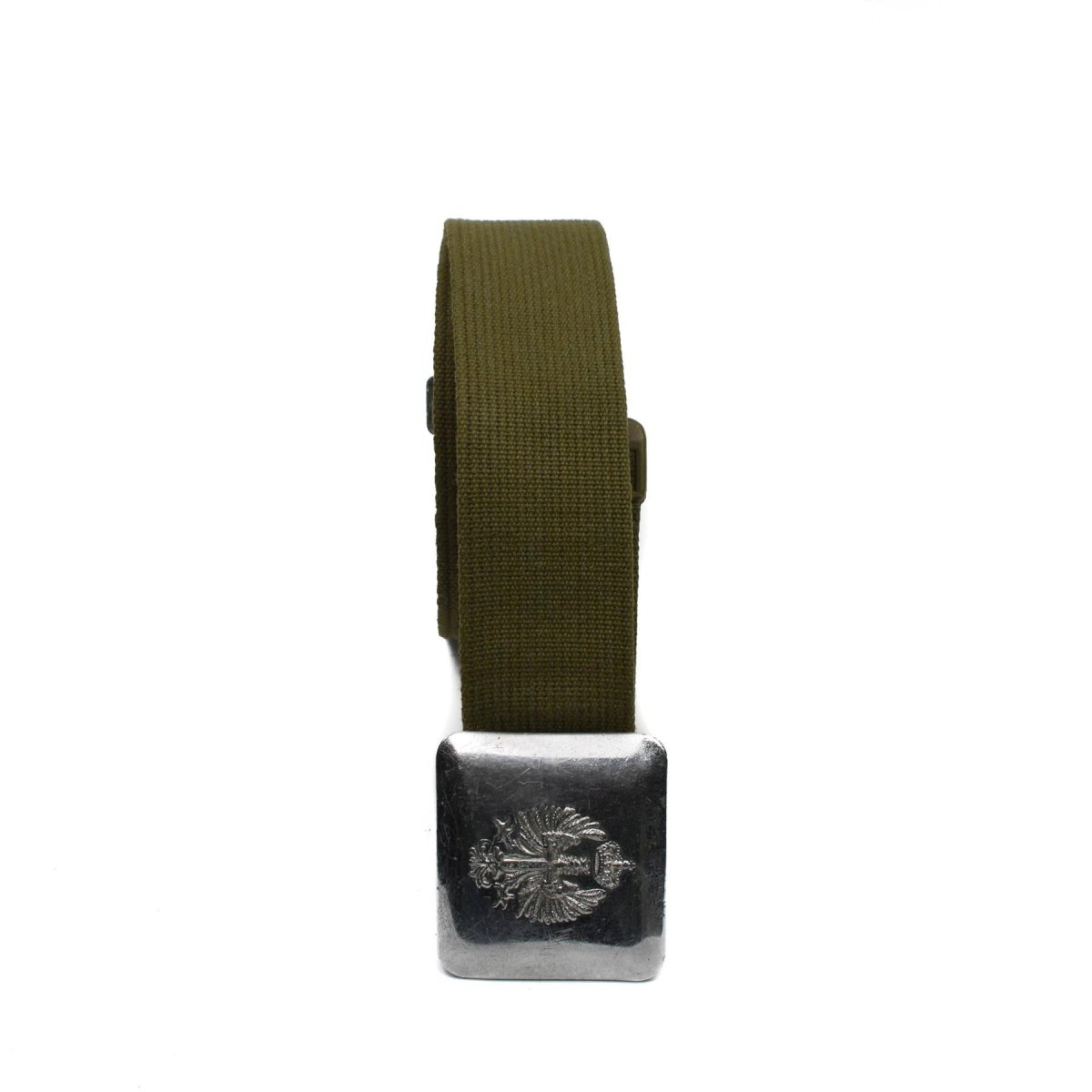 Genuine Spanish army belt vintage canvas metal buckle formal belt military issue
