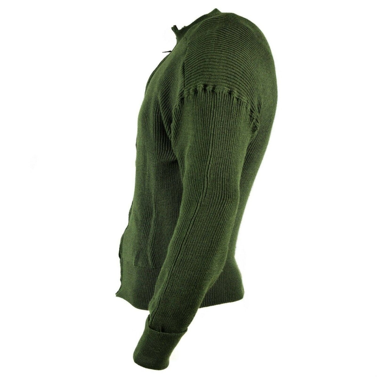 Genuine Swedish Military sweater Jumper green wool sweater full zip cardigan NEW