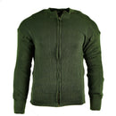 Vintage genuine Swedish military wool sweater green full zip chunky knit jumper cardigan