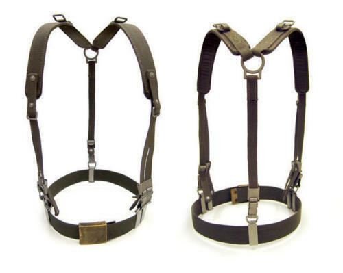 Vintage olive green German army Y-strap suspenders belt webbing set tactical harness pack WWII replica