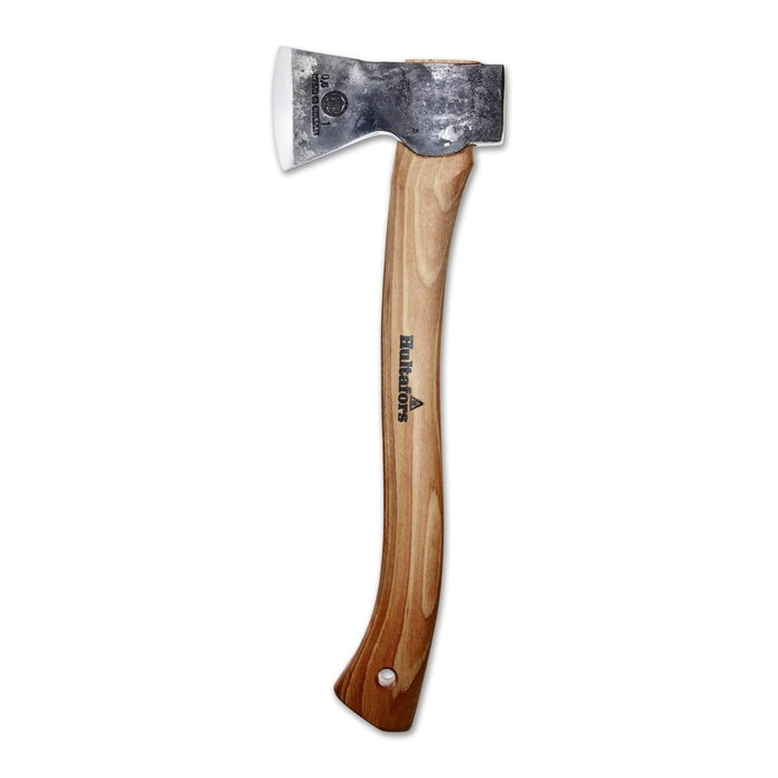 Hultafors Hultan gardening axe with carbon steel blade and ergonomic hickory handle for outdoor use.