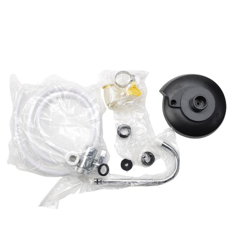 Katadyn Combi Plus water filter faucet mount adapter and accessories in clear plastic packaging isolated on white background