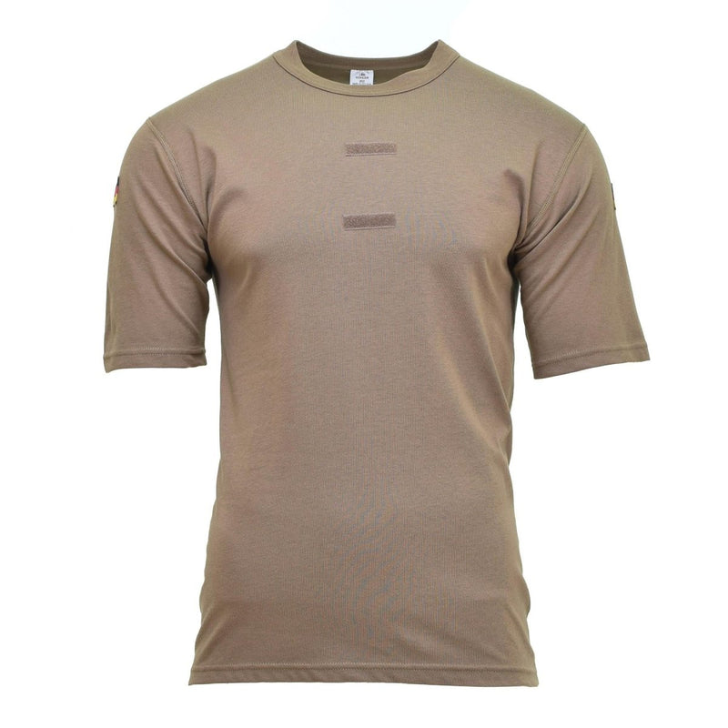 Khaki Leo Kohler military T-shirt designed as a lightweight breathable base layer for army troops and outdoor use