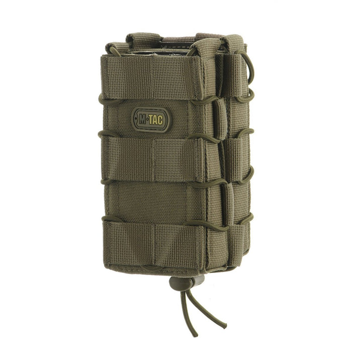 M - TAC Open Double Magazine Pouch Non Slip Rubberized Tactical Cordura Olive - GoMilitar