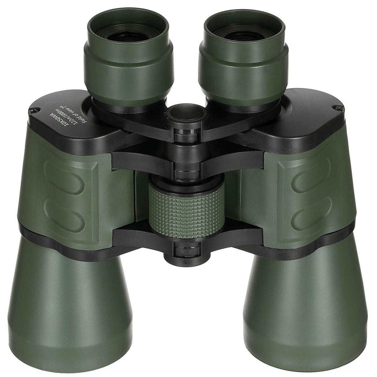MFH 10x50 Military Tactical Binoculars BAK4 Ruby Lens Foldable OD Green