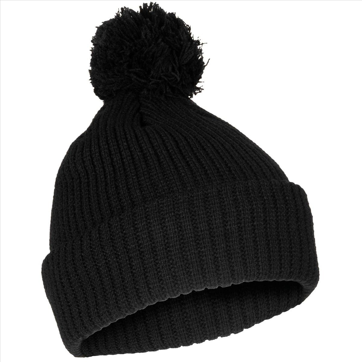 MFH Bobble Hat 3M Thinsulate Insulation Coarse Knit Fleece Lining Black