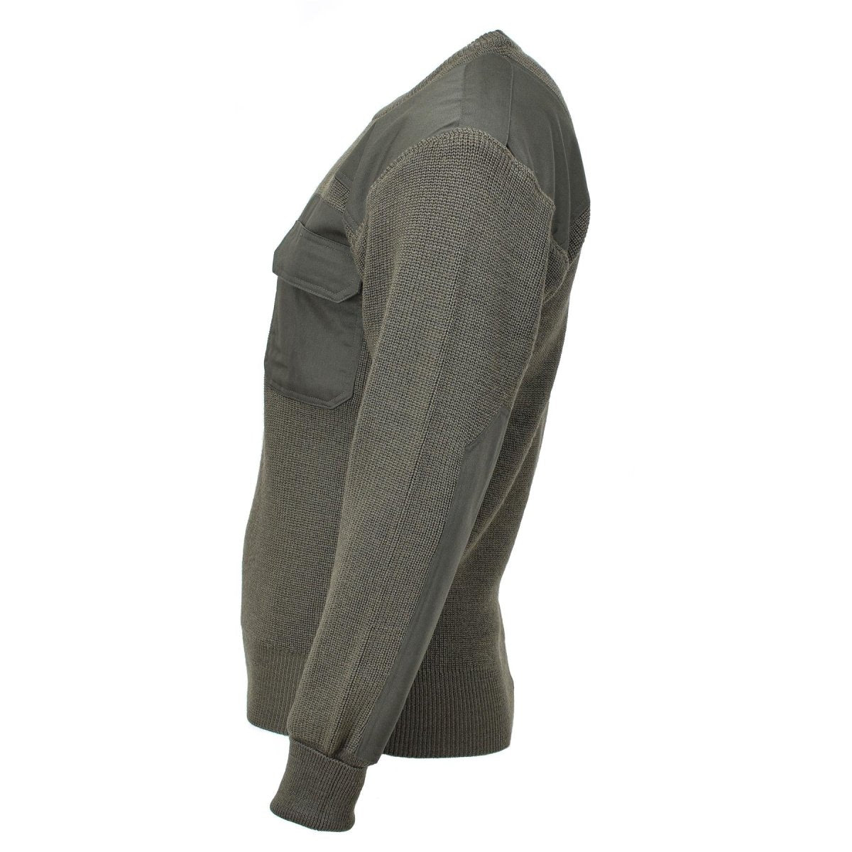 MFH Brand Military style commando pullover stock stitch knit sweater olive NEW