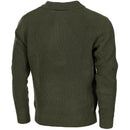 MFH Brand troyer style sweater quarter zip jumper rib knit olive pullover NEW - GoMilitar