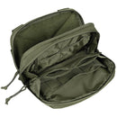 MFH Chest Pack Recon Tactical Chest Bag Molle Organizer System Multicolor open showing interior compartments and mesh pockets