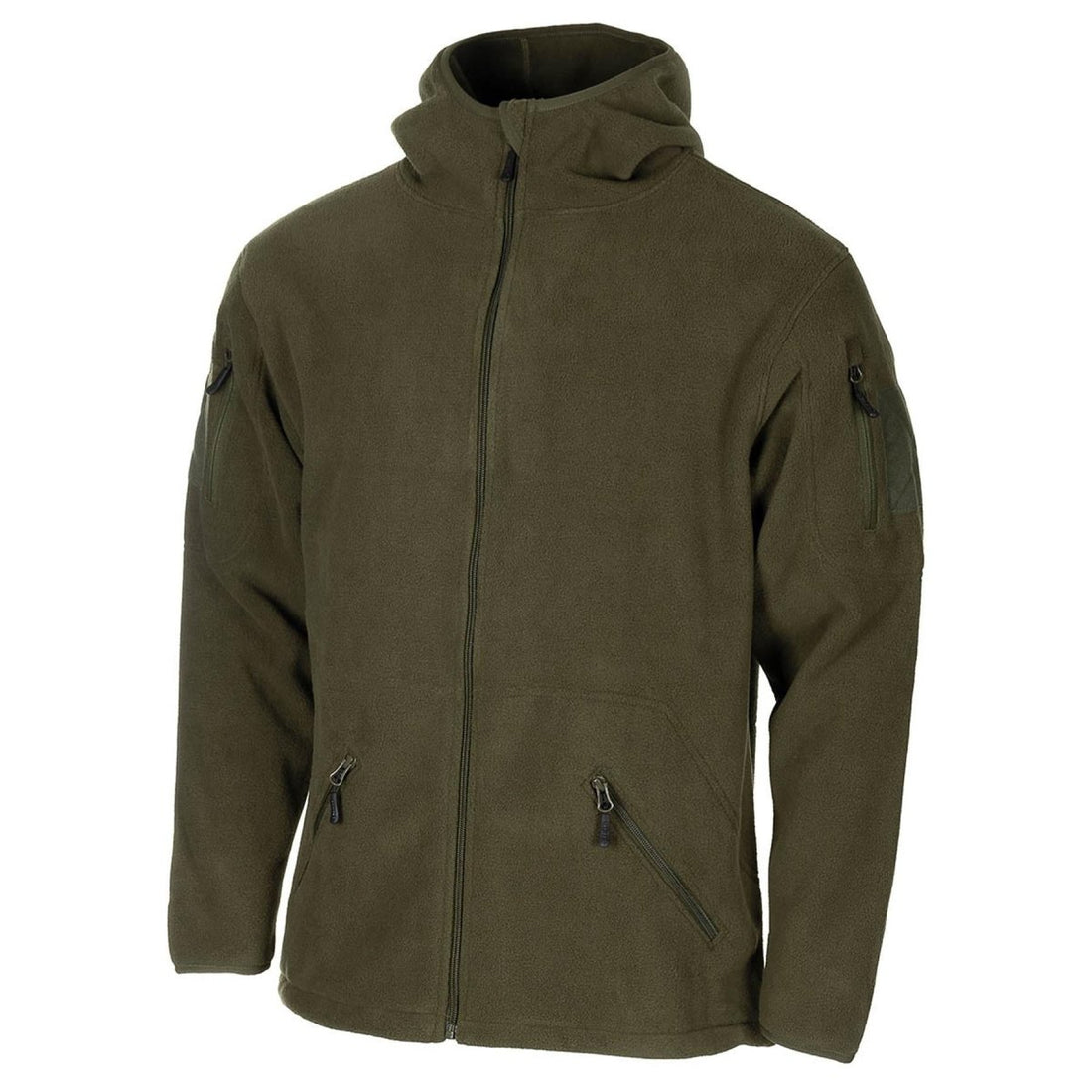MFH military style olive hoodie fleece jacket tactical army full zip hiking NEW