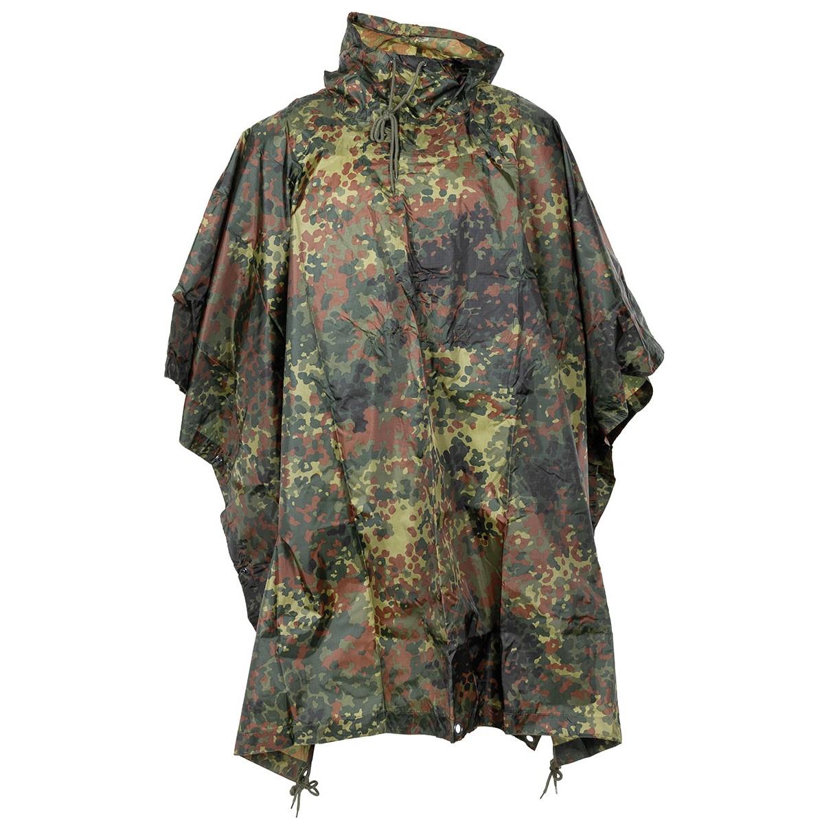 MFH Poncho Adjustable Hood Waterproof Windproof RipStop Fabric Seams Welded