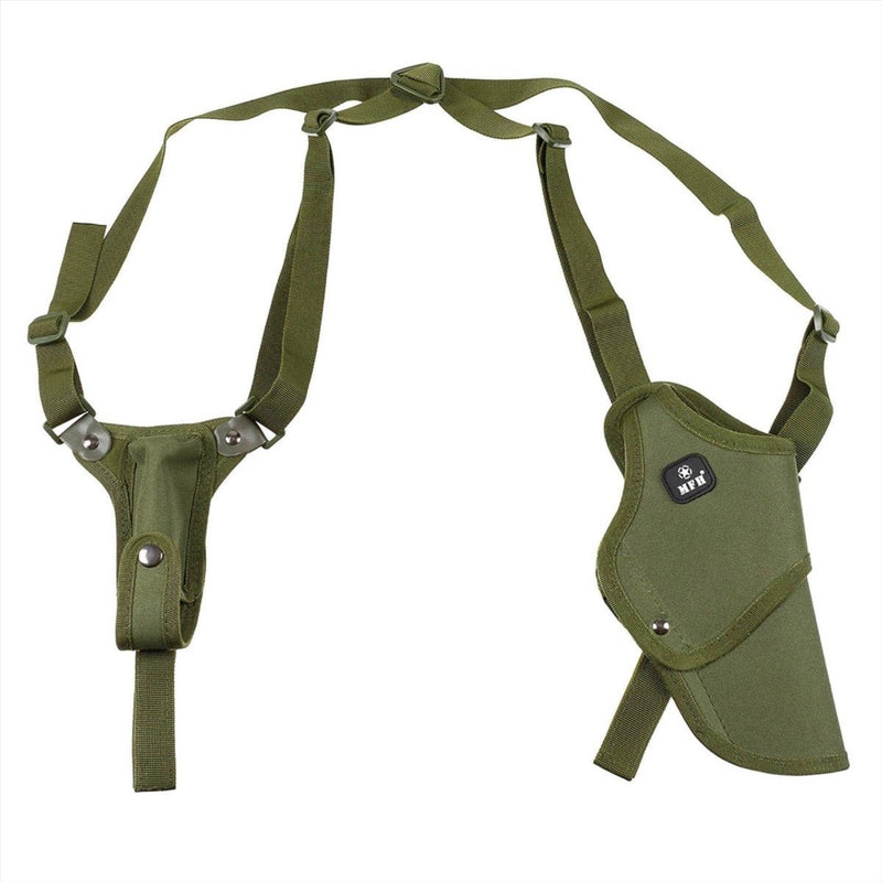 MFH Shoulder Holster Right Handed Adjustable Fit Mag Pouch Double Safety Catch