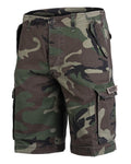 Mil-Tec Brand Germany Military paratrooper style prewashed woodland camo shorts