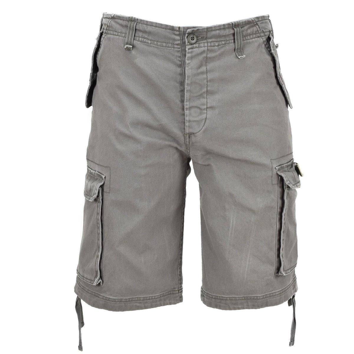 Mil-Tec Brand Military style olive prewashed moleskin paratrooper cargo shorts