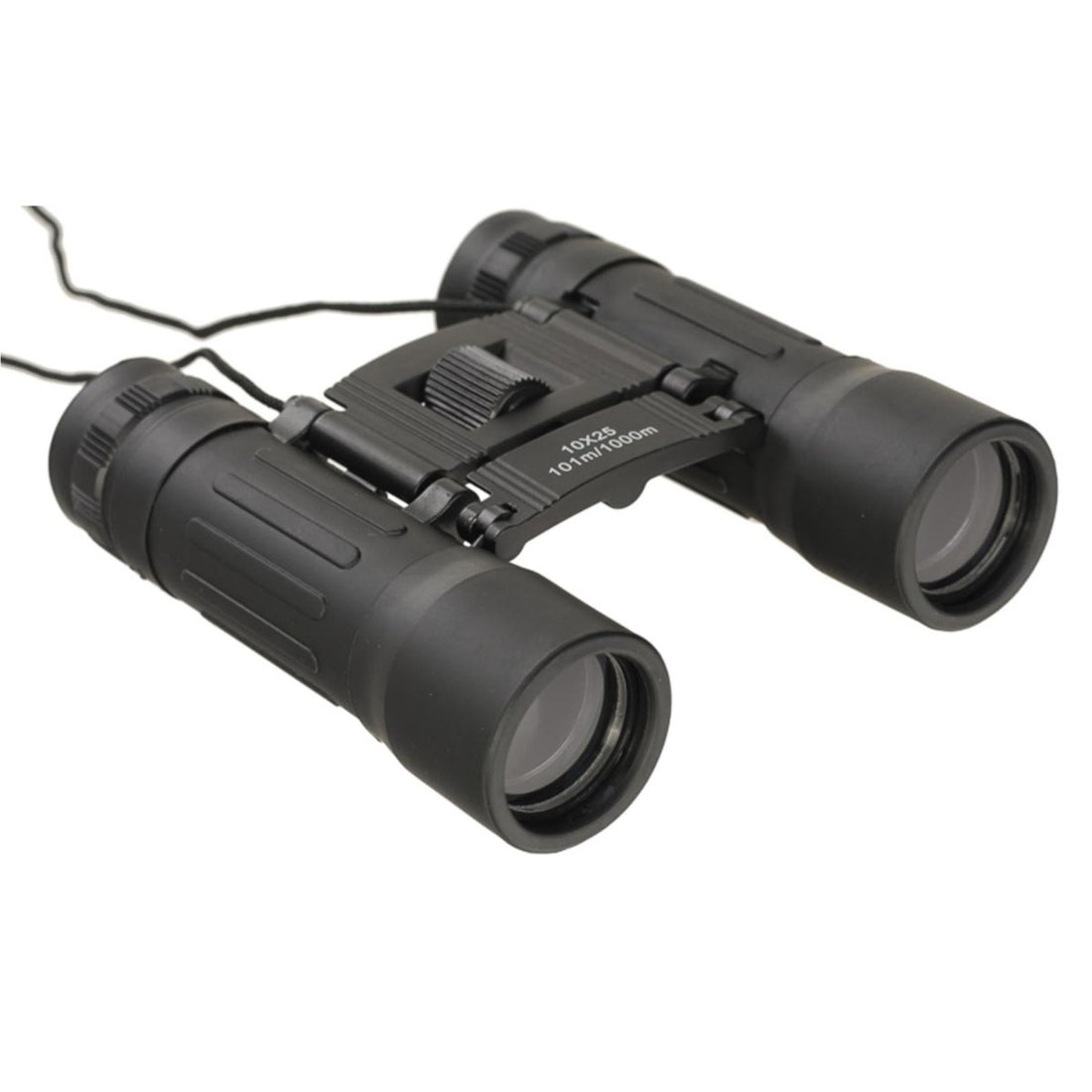 MIL-TEC Collapsible Binoculars 10x25 Clear View Protective Nylon Bag Black
