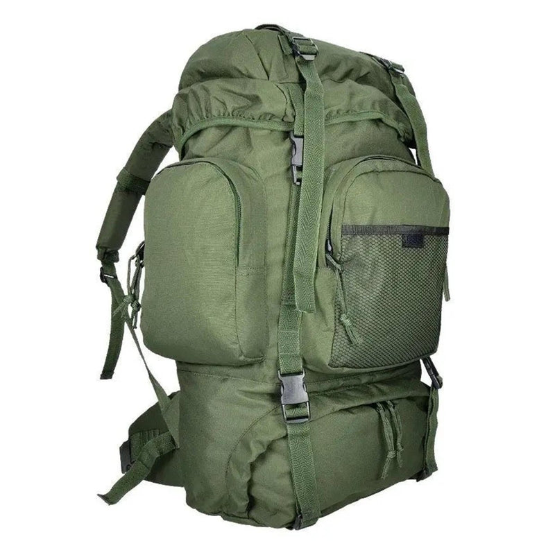 Large green MIL-TEC Commando hiking backpack with multiple compartments and adjustable straps for tactical use.