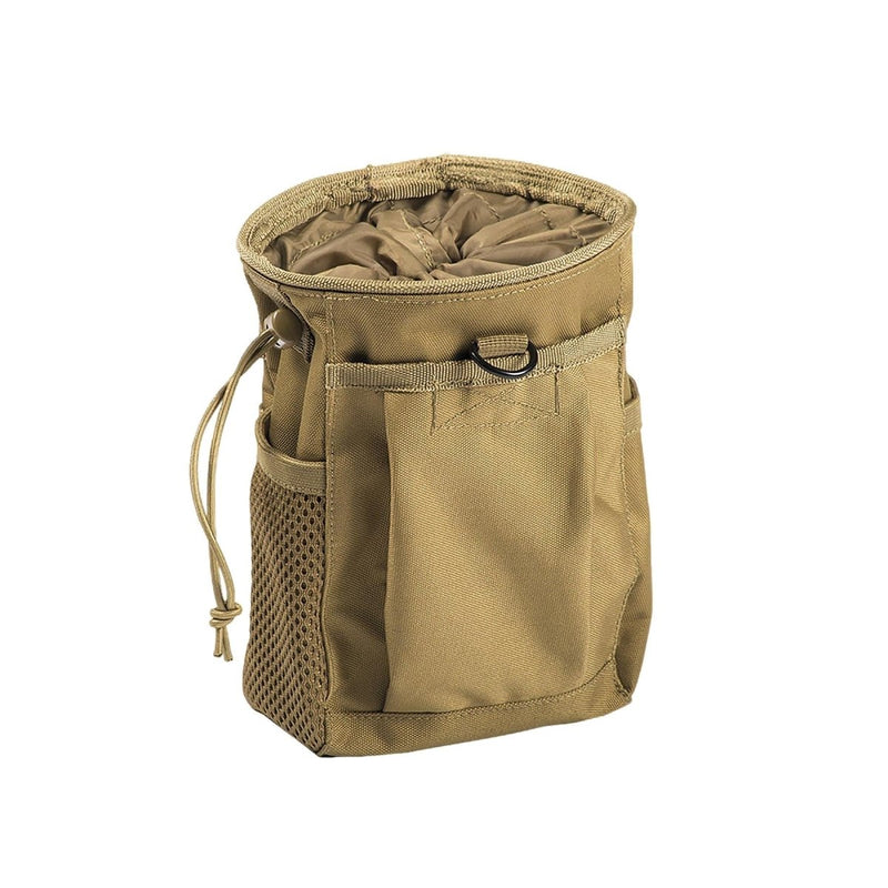 Durable MIL-TEC empty mag shell pouch with MOLLE attachment and secure drawstring closure for tactical use.