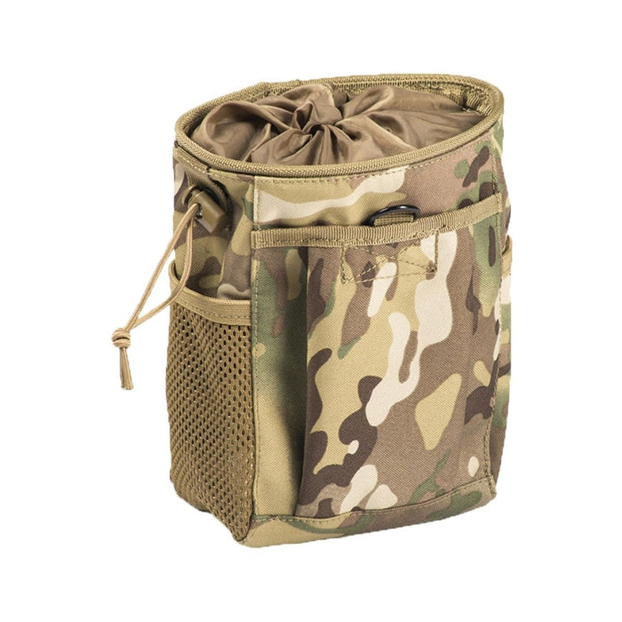 MIL-TEC camouflage empty mag shell pouch with MOLLE system, durable pouch for secure magazine storage and easy gear attachment