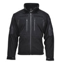 Black MIL-TEC cold weather fleece jacket with full zip, multiple pockets, and water-resistant thermal fabric.