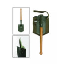 MIL-TEC Foldable Shovel 63cm Length Steel Blade Wood Handle Cover Included