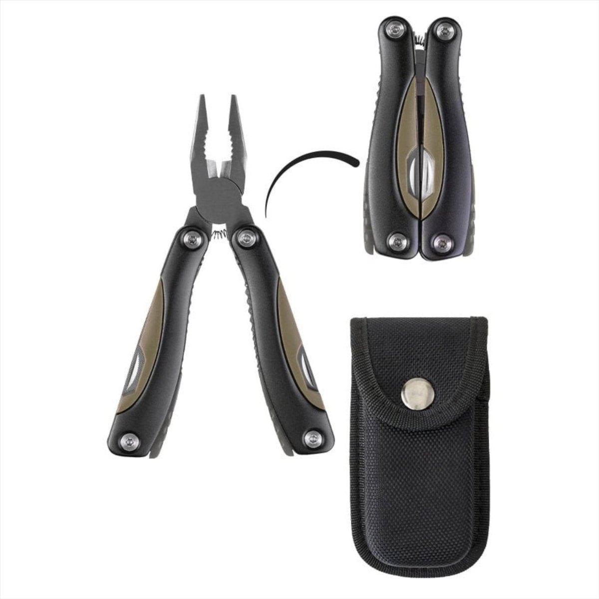 MIL-TEC Multi Tool One Hand Folding Slip Joint Mechanism ABS Aluminium Handle