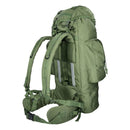 Green MIL-TEC Ranger 75L tactical backpack with padded straps and adjustable hip belt for hiking and outdoor use