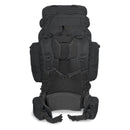 Back view of MIL-TEC RECOM 88L black tactical backpack with padded straps and multiple compartments.