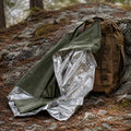 Mil-Tec Survival Blanket Emergency Thermal Lightweight Olive Aluminumized
